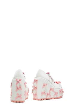 Koi Footwear Sandals|Mary Janes*A Courtship of Bows Platform Mary Janes - Cream