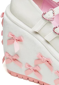 Koi Footwear Sandals|Mary Janes*A Courtship of Bows Platform Mary Janes - Cream