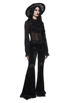 Widow Bottoms|Pants*Abandon All Hope Bell Bottom Pants