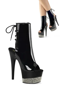 Pleaser Platforms|Heels*ADORE-1018 Handlin' Business Open Toe Platform Booties