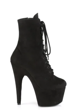 Pleaser Boots*Adore-1020 Lace-Up Ankle Boots - Black Suede