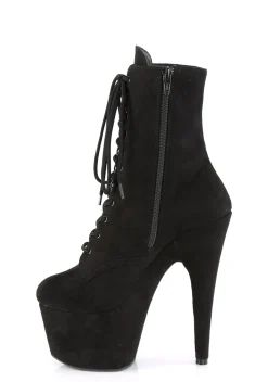 Pleaser Boots*Adore-1020 Lace-Up Ankle Boots - Black Suede