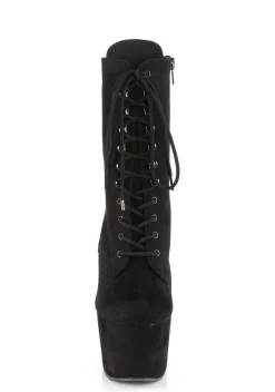 Pleaser Boots*Adore-1020 Lace-Up Ankle Boots - Black Suede
