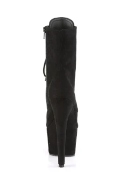 Pleaser Boots*Adore-1020 Lace-Up Ankle Boots - Black Suede