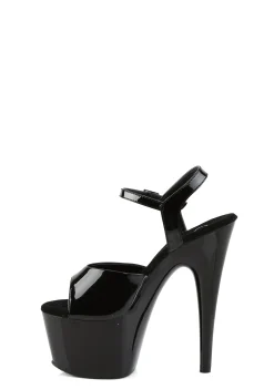 Pleaser Platforms|Heels*ADORE-709 Midnight Kat Stacks Adore Platform Heels