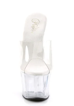 Pleaser Heels|Sandals*Adore-701 Peep Toe Slides - Clear