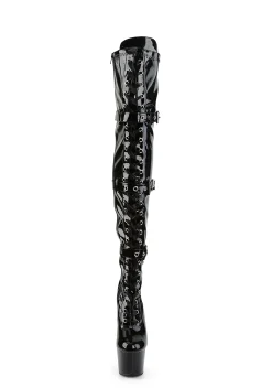 Pleaser Boots*Adore-3028 Triple Buckle Thigh Boots