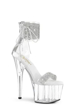 Pleaser Platforms|Heels*Adore-727RS Rhinestone Ankle-Cuff Sandals