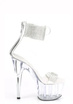 Pleaser Platforms|Heels*Adore-727RS Rhinestone Ankle-Cuff Sandals