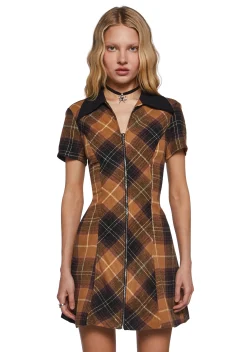 dELiA*s by Dolls Kill Dresses|Mini Dresses*All Hail Me Plaid Mini Dress - Brown