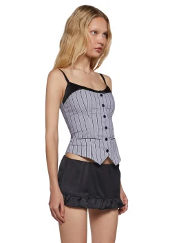 Sugar Thrillz Corsets|Tops*All Or Nothing Striped Vest
