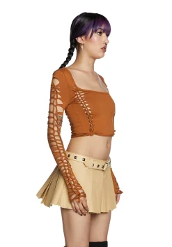 Current Mood Tops*Alternative Spells Long Sleeve Top - Light Brown