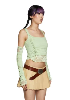 Current Mood Tops*Alternative Spells Top And Gloves Set - Sage