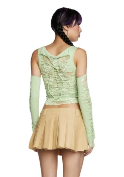 Current Mood Tops*Alternative Spells Top And Gloves Set - Sage
