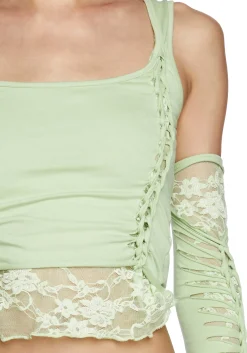 Current Mood Tops*Alternative Spells Top And Gloves Set - Sage