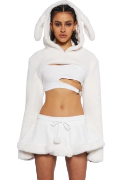 Club Exx Tops*Always Late Plush Shrug