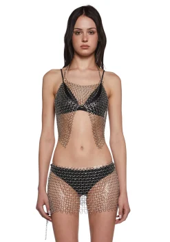 DARKER WAVS Tops*Ambient Chainmail Halter Top