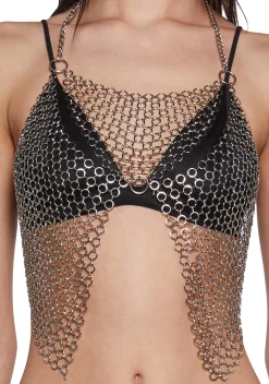 DARKER WAVS Tops*Ambient Chainmail Halter Top