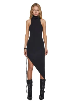 DARKER WAVS Dresses*Ambient Lace-Up Midi Dress