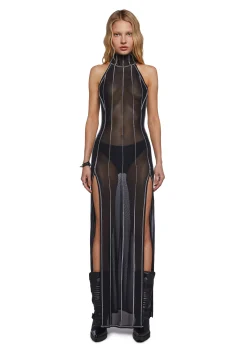 DARKER WAVS Dresses*Ambient Maxi Dress With Contrast Stitching