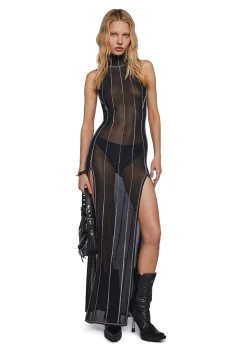 DARKER WAVS Dresses*Ambient Maxi Dress With Contrast Stitching