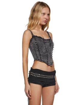 DARKER WAVS Corsets|Tops*Ambient Studded Corset Top