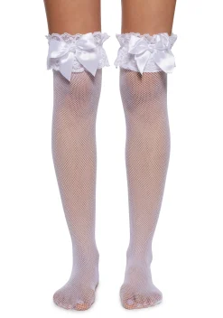 x_Leg Avenue Socks & Tights*Angel Come On Over Fishnet Thigh Highs