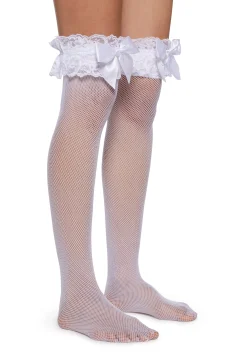x_Leg Avenue Socks & Tights*Angel Come On Over Fishnet Thigh Highs