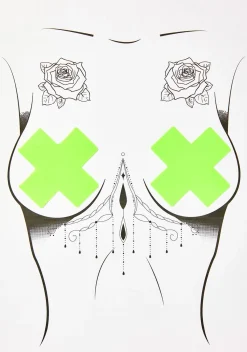 Neva Nude Beauty*Apple Fruitella Wet Vinyl Cross Pasties