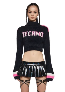 Club Exx Tops|Plus*Apres Techno Fuzzy Sweater
