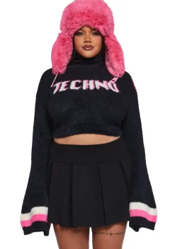 Club Exx Tops|Plus*Apres Techno Fuzzy Sweater