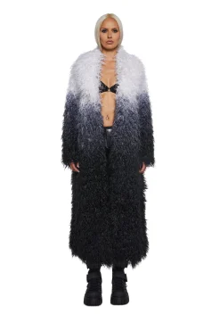 Club Exx Outerwear*Astro Arctic Faux Fur Coat - Gray/White