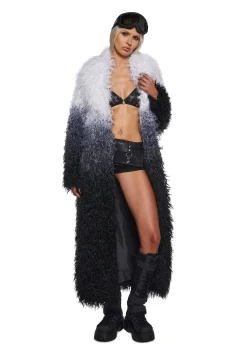 Club Exx Outerwear*Astro Arctic Faux Fur Coat - Gray/White