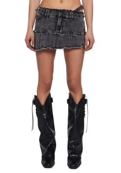 DARKER WAVS Bottoms|Skirts*Asymmetrical Spiked Mini Skirt