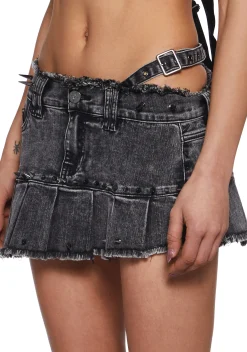 DARKER WAVS Bottoms|Skirts*Asymmetrical Spiked Mini Skirt