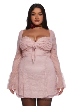 dELiA*s by Dolls Kill Dresses|Mini Dresses*Aura Points Lace Mini Dress - Pink