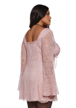 dELiA*s by Dolls Kill Dresses|Mini Dresses*Aura Points Lace Mini Dress - Pink