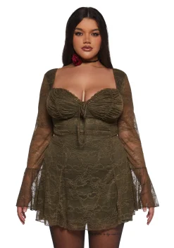 dELiA*s by Dolls Kill Dresses|Mini Dresses*Aura Points Lace Mini Dress - Green