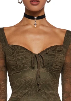 dELiA*s by Dolls Kill Dresses|Mini Dresses*Aura Points Lace Mini Dress - Green