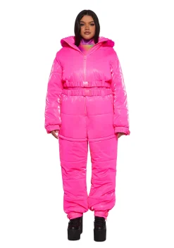 Club Exx Plus*Aurora Beam Liquid Velvet Snowsuit - Pink