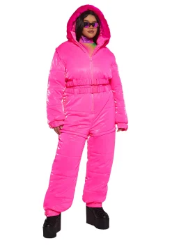 Club Exx Plus*Aurora Beam Liquid Velvet Snowsuit - Pink