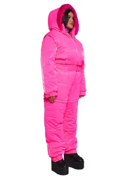 Club Exx Plus*Aurora Beam Liquid Velvet Snowsuit - Pink