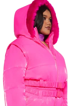 Club Exx Plus*Aurora Beam Liquid Velvet Snowsuit - Pink
