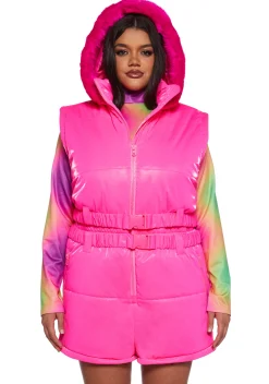Club Exx Plus*Aurora Beam Liquid Velvet Snowsuit - Pink