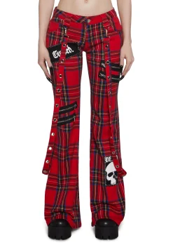 The Grave Girls Bottoms|Pants*Aurora Cargo Jeans - Plaid