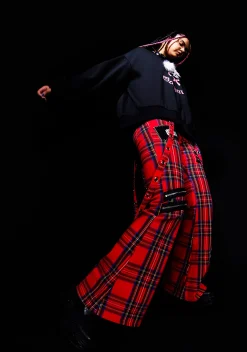 The Grave Girls Bottoms|Pants*Aurora Cargo Jeans - Plaid