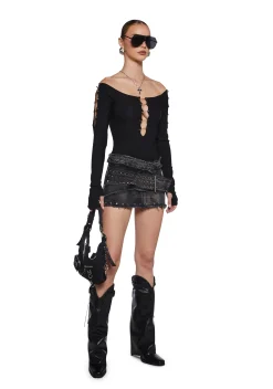 Current Mood Tops*Awestruck Thoughts Cutout Bodysuit
