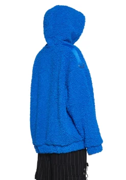 Current Mood Outerwear*Azure Blissful Misery Hooded Sherpa Jacket