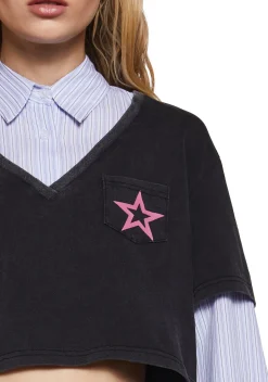 Generation Kiss Tops|Plus*Azure Graphic Long Sleeve Top
