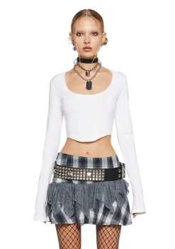 Current Mood Tops|Plus*Back Stage Long Sleeve Crop Top